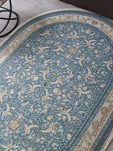 Ковер голубой ZARINA M101B BLUE SHIRINK / BLUE SHIRINK Овал