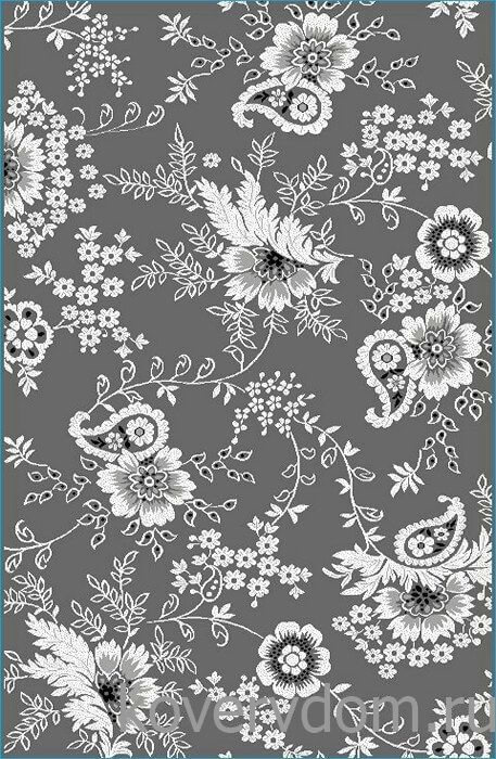 Ковер с цветами Графит  30760-37