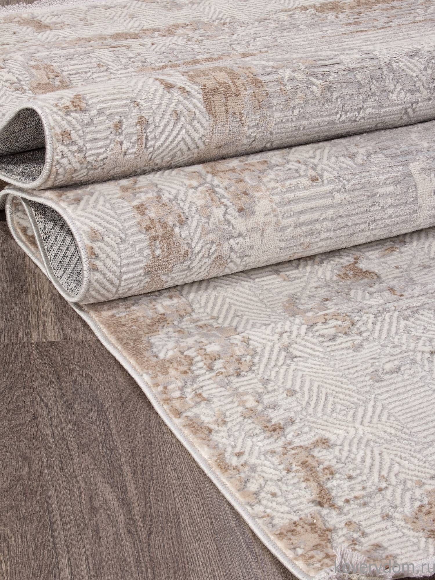 Ковер ALANYA 22400A WHITE / GREY SHR Ковер ALANYA 22400A WHITE / GREY SHR