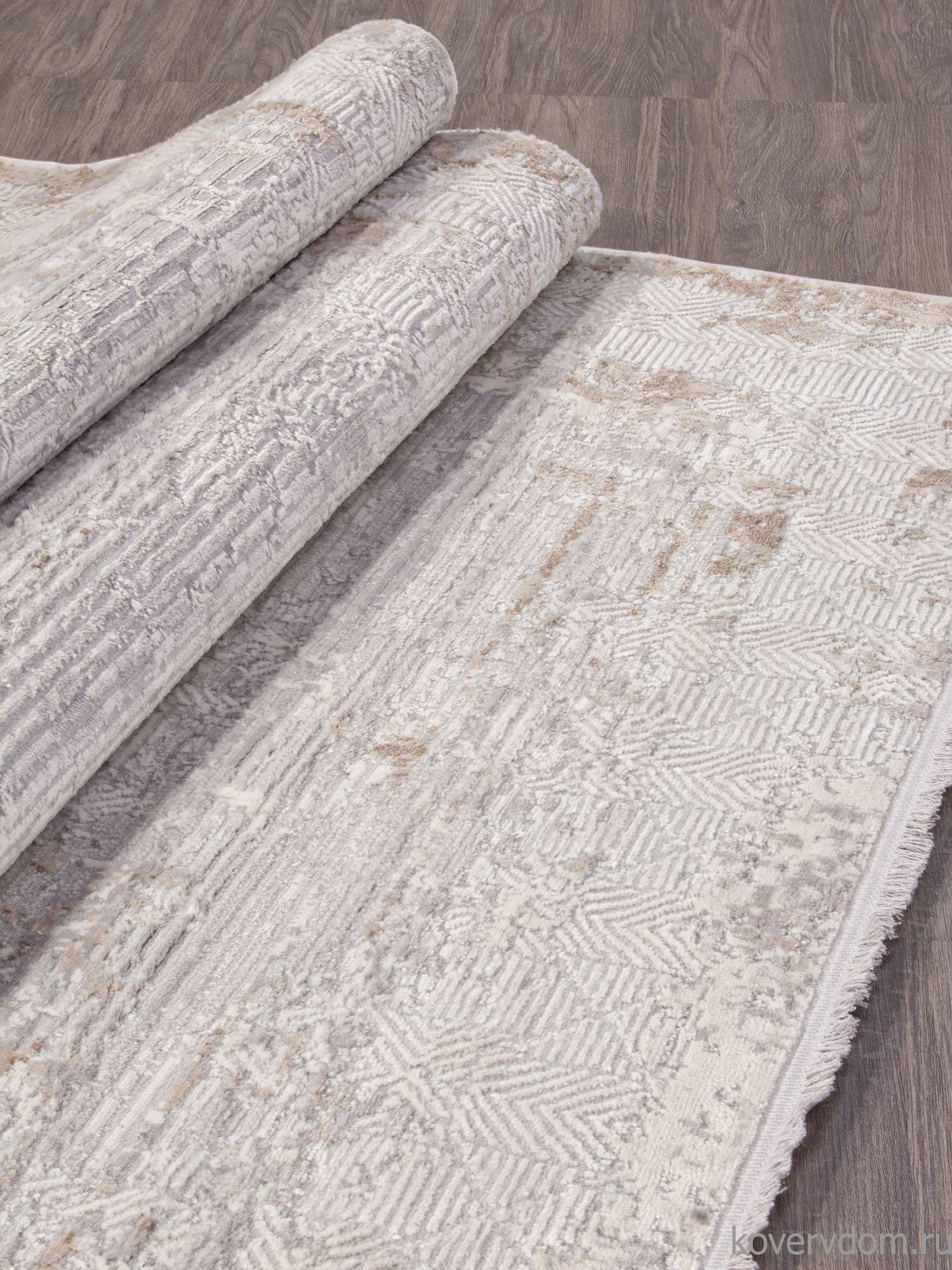 Ковер ALANYA 22400A WHITE / GREY SHR Ковер ALANYA 22400A WHITE / GREY SHR